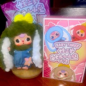 Plush Toy with Green and Yellow Accents